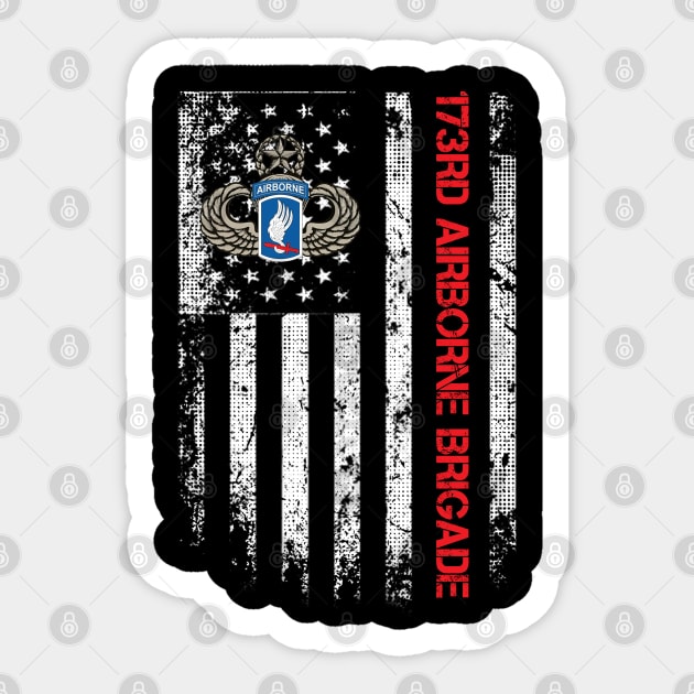 173rd Airborne Brigade American Flag - Gift for Veterans Day 4th of July or Patriotic Memorial Day Sticker by Oscar N Sims